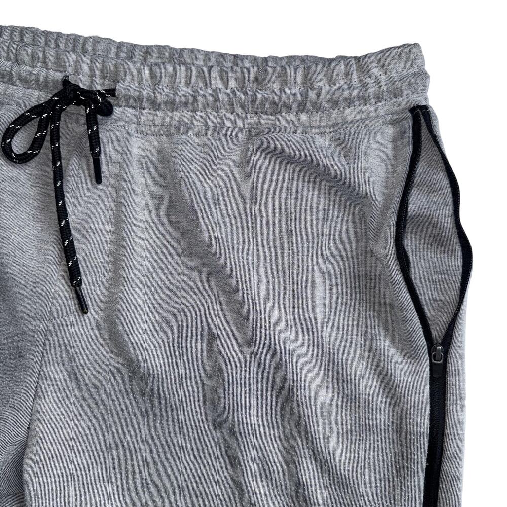 BKLYN ATHLETICS SWEAT SHORTS MENS SIZE LARGE L GRAY ZIP POCKET DRAWSTRING